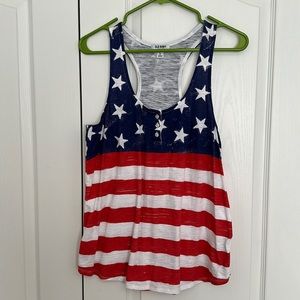 Large American Flag Old Navy Racerback Tank